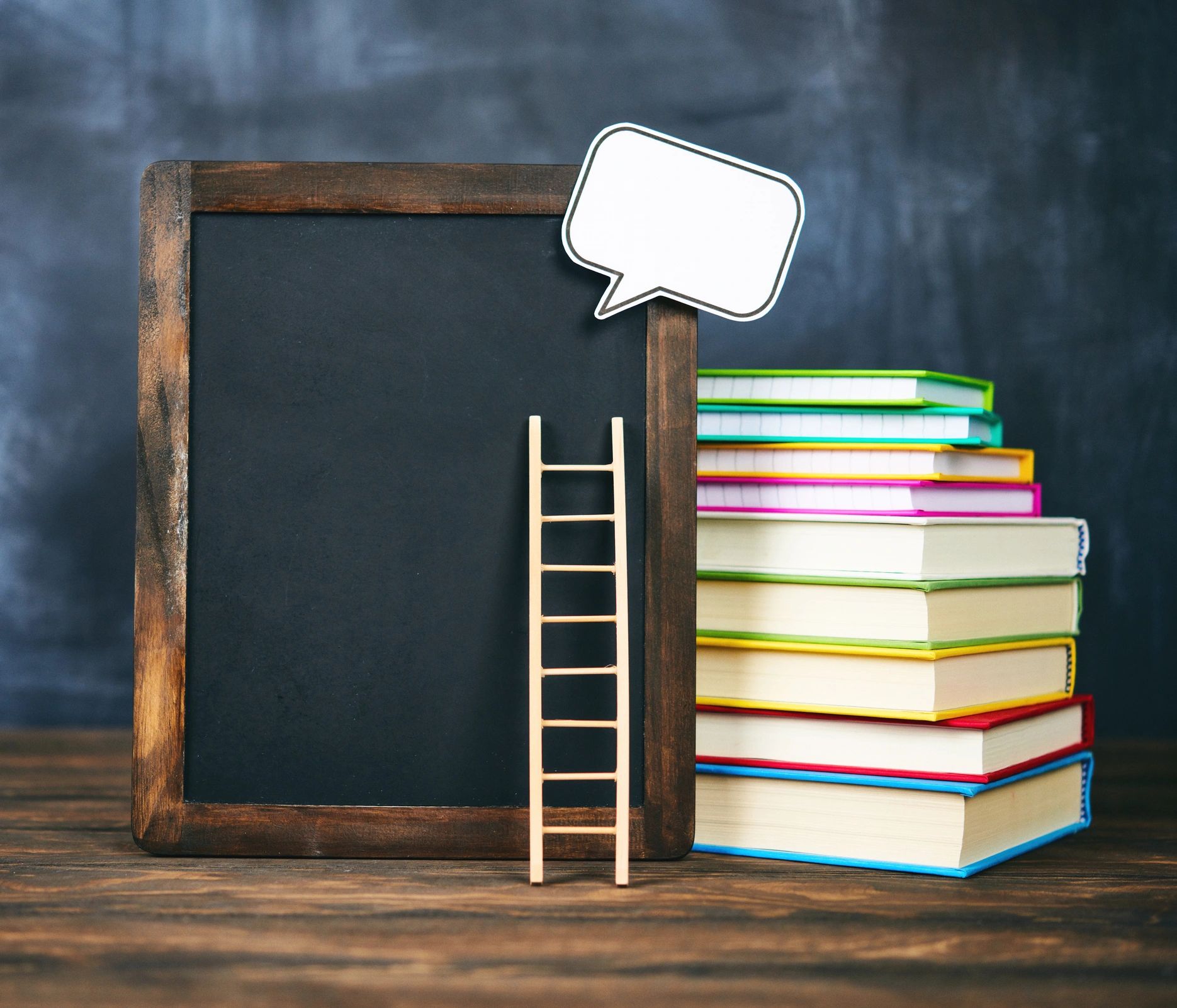 Stack of books on a desk