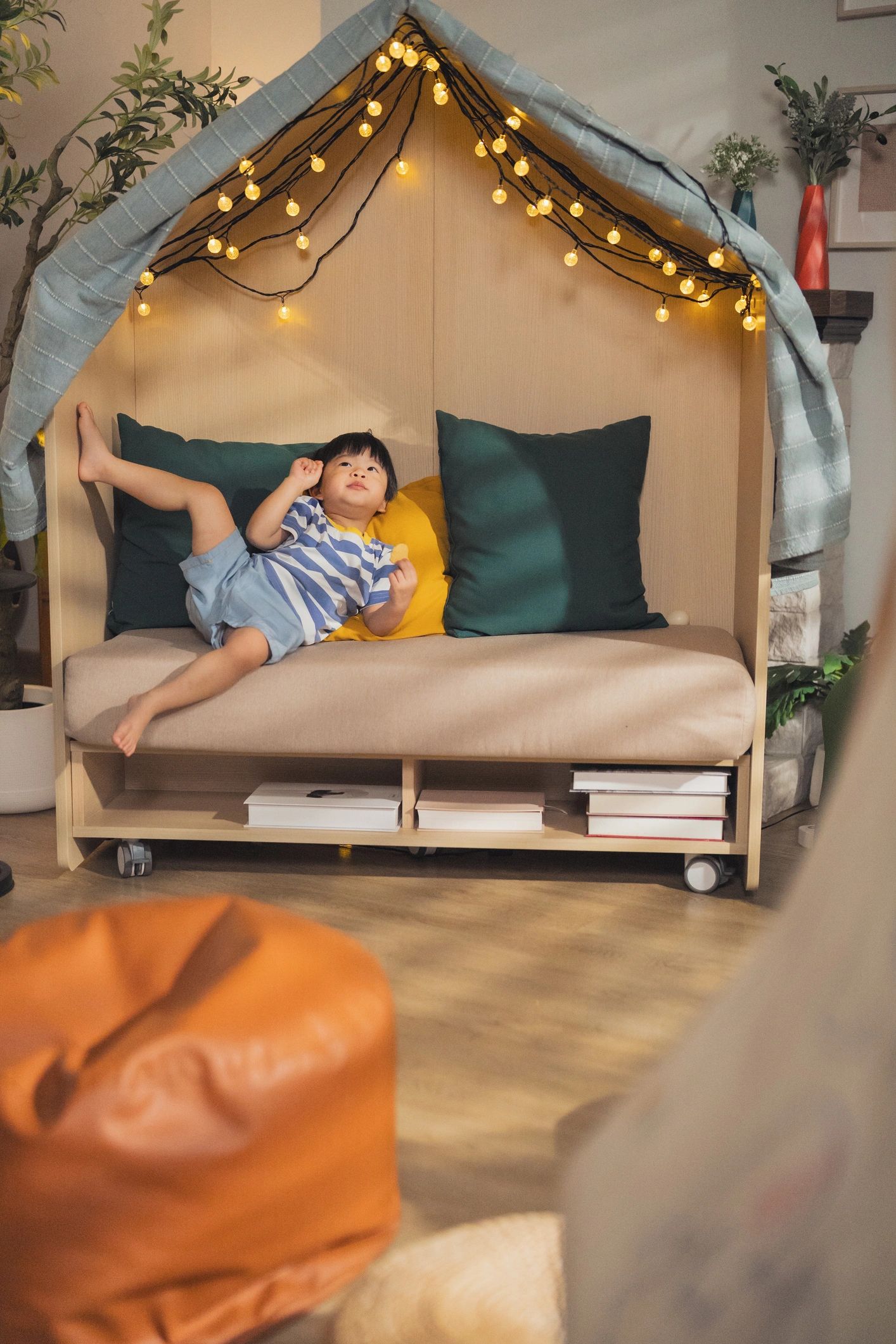 Child relaxing at home